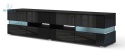 BIM FURNITURE - nowoczesna, duża szafka RTV stojąca VIPER-187, 187x45 cm - czarny połysk/czarny mat