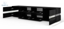 BIM FURNITURE - nowoczesna, duża szafka RTV stojąca VIPER-187, 187x45 cm - czarny połysk/czarny mat