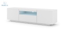 BIM FURNITURE - nowoczesna, uniwersalna szafka RTV wisząca/stojąca AURA-150, 150x42 cm - biały mat
