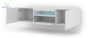BIM FURNITURE - nowoczesna, uniwersalna szafka RTV wisząca/stojąca AURA-150, 150x42 cm - biały mat