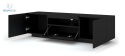 BIM FURNITURE - nowoczesna, uniwersalna szafka RTV wisząca/stojąca AURA-150, 150x42 cm - czarny mat