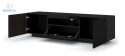 BIM FURNITURE - nowoczesna, uniwersalna szafka RTV wisząca/stojąca AURA-150, 150x42 cm - czarny połysk