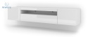BIM FURNITURE - nowoczesna, uniwersalna szafka RTV wisząca/stojąca AURA-200, 200x42 cm - biały połysk