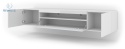 BIM FURNITURE - nowoczesna, uniwersalna szafka RTV wisząca/stojąca AURA-200, 200x42 cm - biały połysk