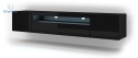 BIM FURNITURE - nowoczesna, uniwersalna szafka RTV wisząca/stojąca AURA-200, 200x42 cm - czarny połysk
