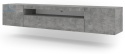 BIM FURNITURE - nowoczesna, uniwersalna szafka RTV wisząca/stojąca AURA-200, 200x42 cm - kolor beton