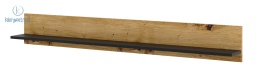 BIM FURNITURE - nowoczesna/foltowa półka wisząca AURA-150 , 150x20 cm - kolor dąb artisan/czarny