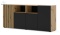 BIM FURNITURE - nowoczesna/loftowa komoda AURIS 4D, 180x82 cm - dąb artisan/czarny
