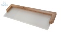 BIM FURNITURE - zestaw (2szt.) nowoczesnych półkek z satynowym szkłem AURIS, 60 cm - dąb wotan