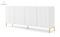 BIM FURNITURE - nowoczesna elegancka komoda WAVE 200D4, 200x87 cm - kolor biały mat