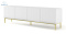 BIM FURNITURE - nowoczesna elegancka szafka RTV RAVENNA DIAMOND CF 200D4, 200x58 cm - kolor biały połysk