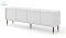 BIM FURNITURE - nowoczesna elegancka szafka RTV SHERWOOD 180-4D FREZ, 180x60 cm - kolor biały mat