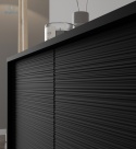 BIM FURNITURE - nowoczesna elegancka szafka RTV SHERWOOD 180-4D FREZ, 180x60 cm - kolor czarny mat