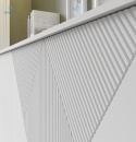 BIM FURNITURE - nowoczesna elegancka szafka RTV WOODY 180-4D, 180x61 cm - kolor biały mat