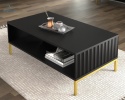 BIM FURNITURE - nowoczesny stolik kawowy WAVE, 90x60 cm, kolor czarny mat