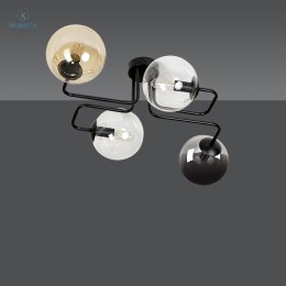 EMIBIG - nowoczesna lampa sufitowa BRENDI 4-BL MIX-1 czarna/3 kolory