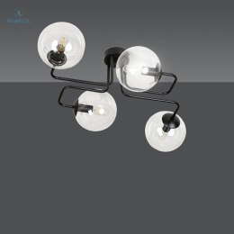 EMIBIG - nowoczesna lampa sufitowa BRENDI 4-BL czarna/transparent