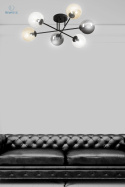 EMIBIG - nowoczesna lampa sufitowa BRENDI 6B-BL MIX 2 czarna/3 kolory