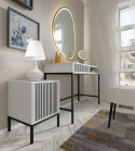 BIM FURNITURE - nowoczesna, elegancka toaletka RAVENNA, 112x78 cm kolor biały/czarny