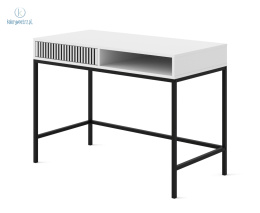 BIM FURNITURE - nowoczesne biurko RAVENNA, 112x78 cm kolor biały/czarny