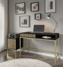 BIM FURNITURE - nowoczesne biurko RAVENNA, 112x78 cm kolor czarny/dąb artisan