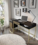BIM FURNITURE - nowoczesne biurko RAVENNA, 112x78 cm kolor czarny/dąb artisan
