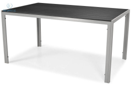 FERTONE - aluminiowy stół ogrodowy/tarasowy dla 6 osób MODENA M , 150x90 cm kolor czarny/srebrny