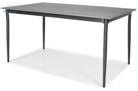 FERTONE - aluminiowy stół ogrodowy/tarasowy dla 6 osób BOSANO M , 150x90 cm kolor czarny/srebrny