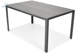 FERTONE - aluminiowy stół ogrodowy/tarasowy dla 6 osób PARMA M, 150x90 cm kolor czarny/srebrny