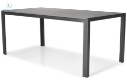 FERTONE - aluminiowy stół ogrodowy/tarasowy dla 6 osób PARMA L, 180x90 cm kolor czarny/srebrny
