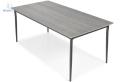 FERTONE - aluminiowy stół ogrodowy/tarasowy dla 8 osób BOSANO L, 180x90 cm kolor czarny/srebrny