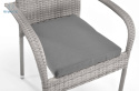 FERTONE - krzesło ogrodowe/tarasowe z technorattanu + poduszka MALAGA, szare