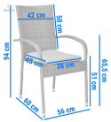 FERTONE - krzesło ogrodowe/tarasowe z technorattanu + poduszka MALAGA, grafitowe