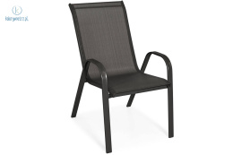FERTONE - metalowe krzesło ogrodowe/tarasowe PORTO, czarne