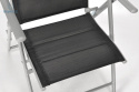 FERTONE - aluminiowe, składane krzesło ogrodowe/tarasowe MODENA, szare/czarne