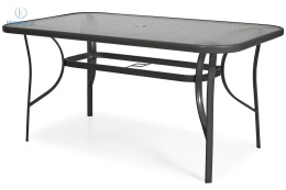 FERTONE - metalowy stół ogrodowy/tarasowy dla 6 osób PORTO, 150x90 cm kolor czarny