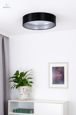 DUOLLA - lampa sufitowa/plafon LED GLAMOUR, 45x10 cm, czarny/srebrny