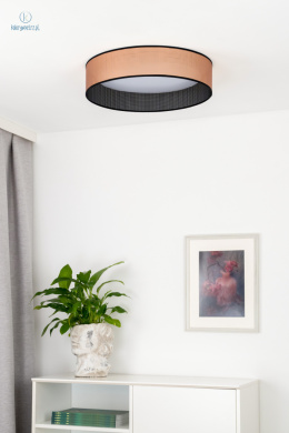 DUOLLA - lampa sufitowa/plafon LED GLAMOUR, 45x10 cm, miedziany z otworami/czarny