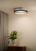 DUOLLA - lampa sufitowa/plafon LED GLAMOUR DUO, 45x10 cm, srebrny/czarny