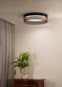 DUOLLA - lampa sufitowa/plafon LED GLAMOUR DUO, 45x10 cm, czarny/miedziany
