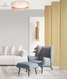 DUOLLA - lampa sufitowa/plafon LED NATURE, 45x10 cm, fornir jesion biały