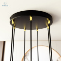 EMIBIG - designerska lampa sufitowa glamour SELTER 7 PREMIUM, czarno-złota