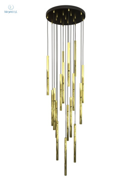 EMIBIG - designerska lampa sufitowa glamour SELTER 17 PREMIUM, czarno-złota