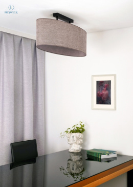 DUOLLA - elegancka lampa sufitowa z abażurem OVAL L, cappuccino