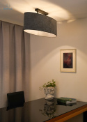 DUOLLA - elegancka lampa sufitowa z abażurem OVAL L, grafitowa