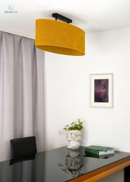 DUOLLA - elegancka lampa sufitowa z abażurem OVAL L, musztardowa