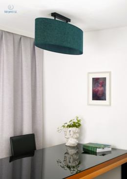 DUOLLA - elegancka lampa sufitowa z abażurem OVAL L, zieleń butelkowa
