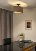 DUOLLA - elegancka lampa sufitowa z abażurem OVAL, cappuccino