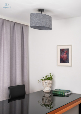 DUOLLA - elegancka lampa sufitowa z abażurem OVAL, grafitowa