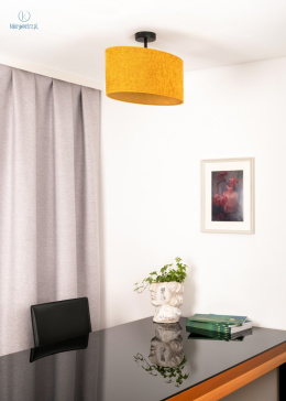 DUOLLA - elegancka lampa sufitowa z abażurem OVAL, musztardowa